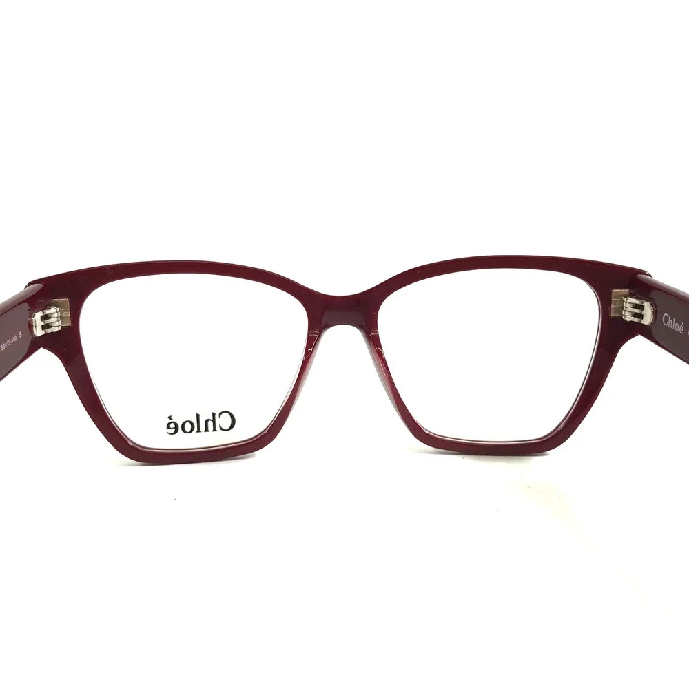 Chloe Eyeglasses Frames CH0200O 010 Shiny Bordeaux Butterfly Full Rim 53-15-140